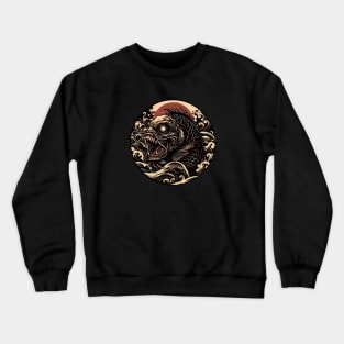 Japanese brown horror fish Crewneck Sweatshirt